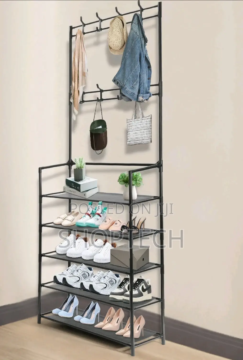 All-in-1 Shoe Rack/Coat Rack/Cap Scarf Bag Cloths Hanger