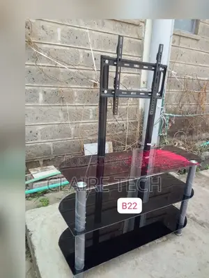 Nes Executive Glass Tv Stand With Tv Mount Black in Colour
