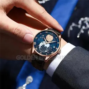 Poedagar Gents Watch Leather Strap