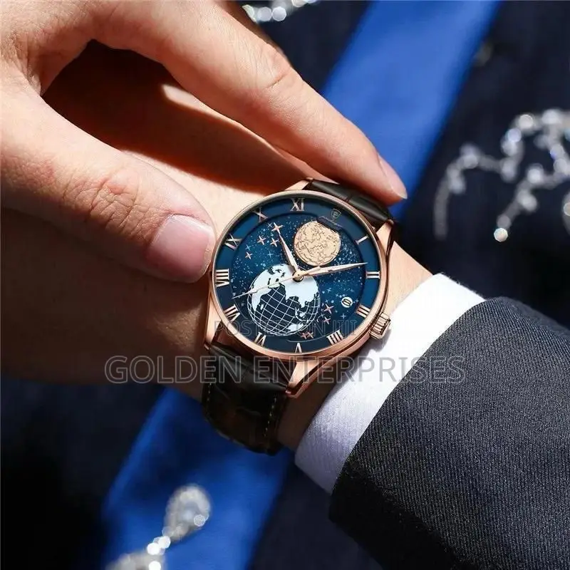 Poedagar Gents Watch Leather Strap