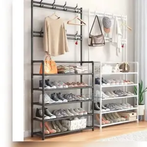 Shoe Rack With Hanger Black/White