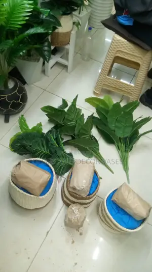 Plants,Baskets and Pebbles Stones