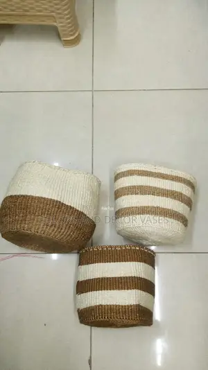 Baskets Size 8 Inches Brown/White