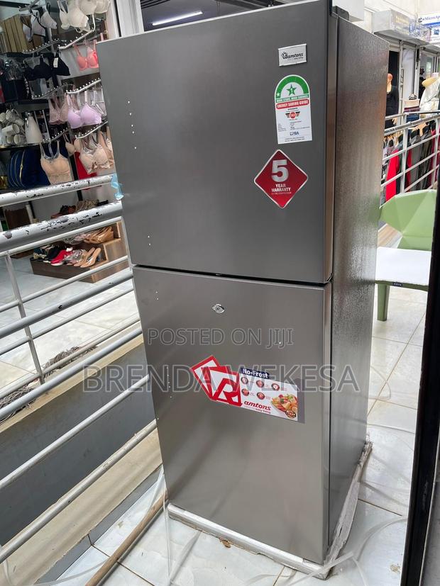 Ramtons 196 Litres Double Door No Frost Fridge, Silver- - thumbnail 3