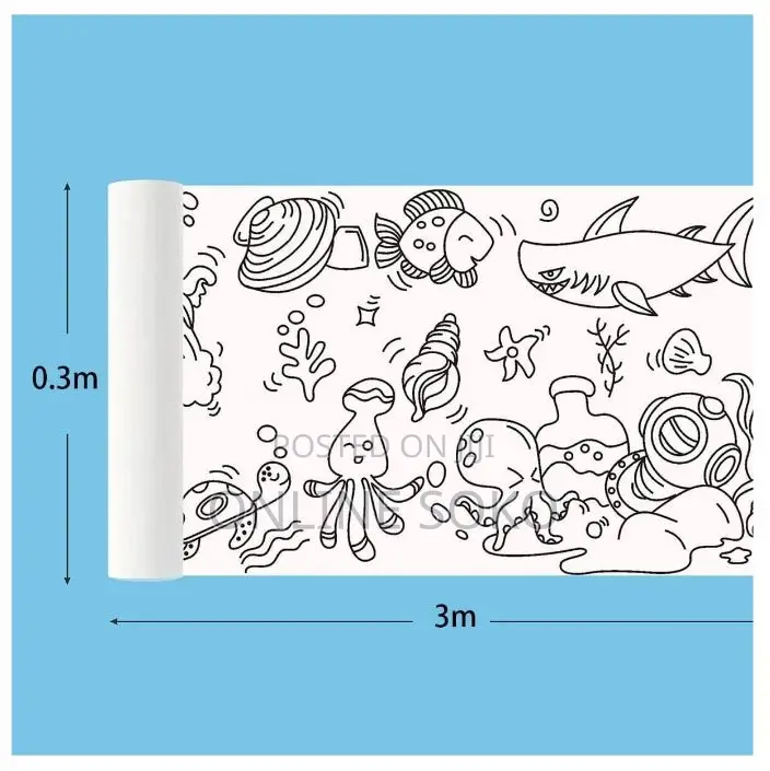 Kids DIY Art Craft Drawing Colouring Paper Roll – 3M