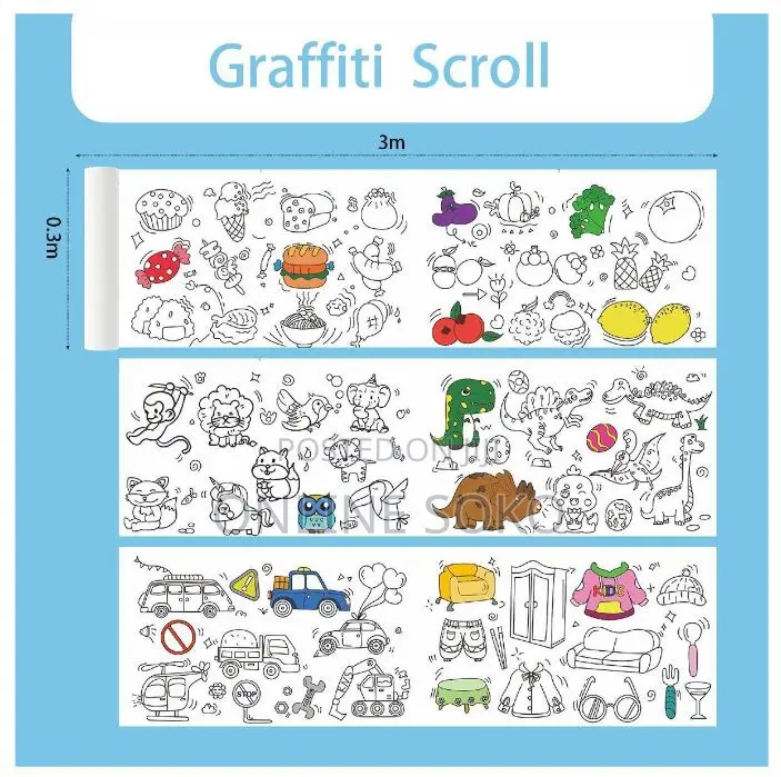 Kids DIY Art Craft Drawing Colouring Paper Roll – 3M