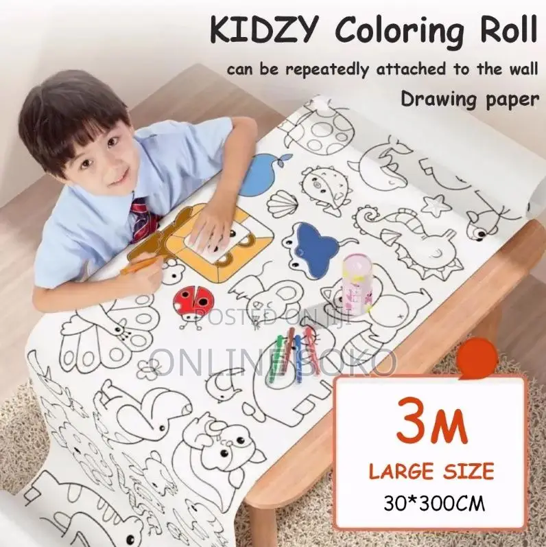 Kids DIY Art Craft Drawing Colouring Paper Roll – 3M