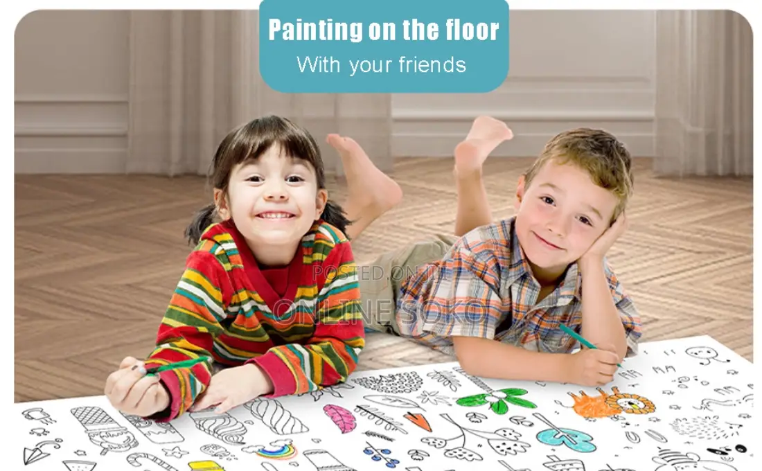 Kids DIY Art Craft Drawing Colouring Paper Roll – 3M