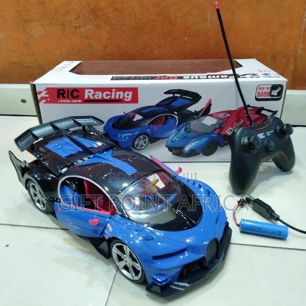 Blue Bugatti Rechargeable Toy Car for Kids - main view