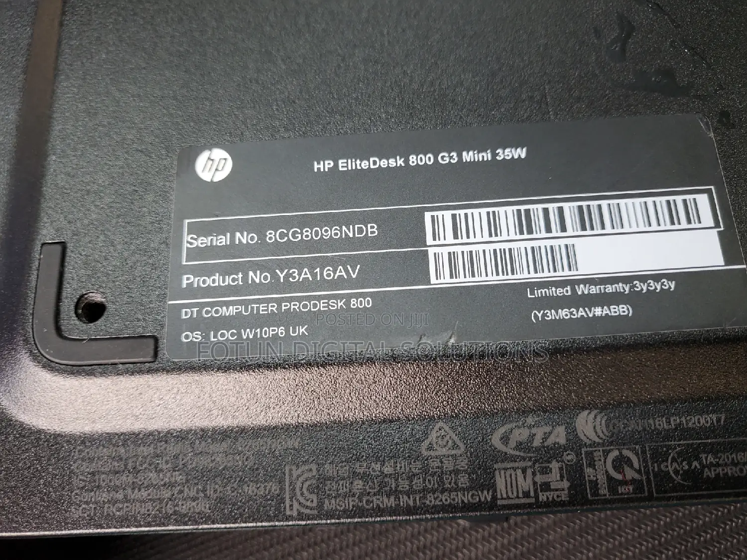 HP Tiny I7 6th Generation 8gb RAM 256ssd Storage