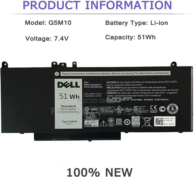 Laptop Battery for Dell Latitude 14 E5450 Latitude 15 E5550
