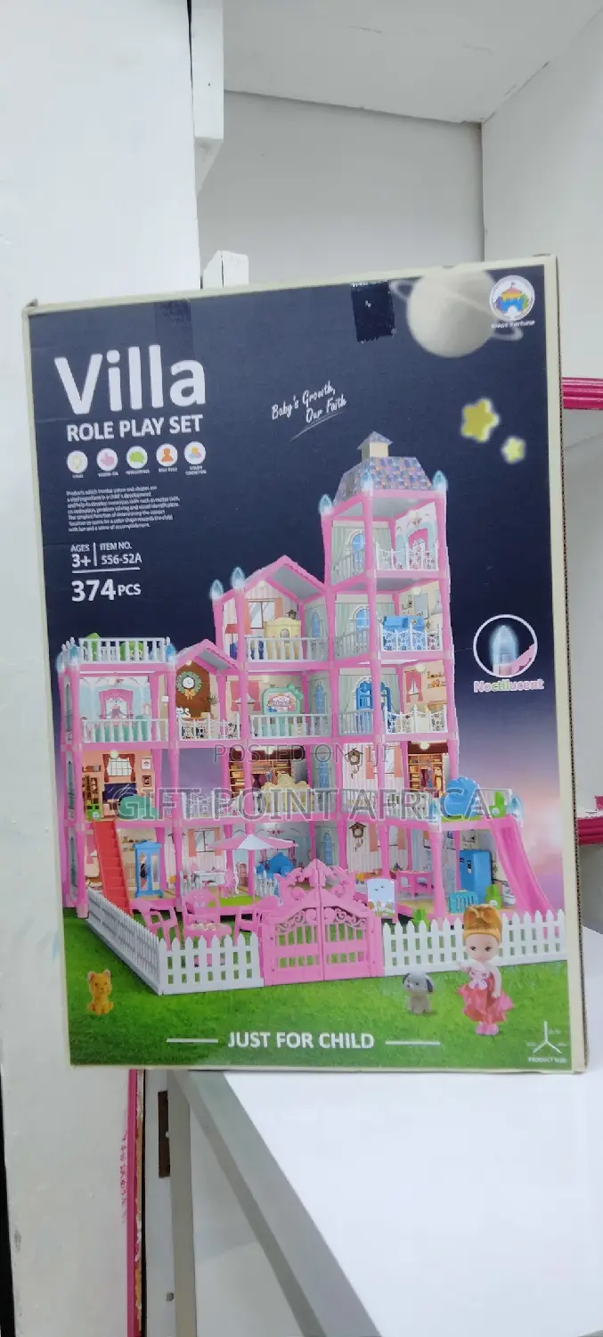 374 Pieces Kids Doll House Play Set