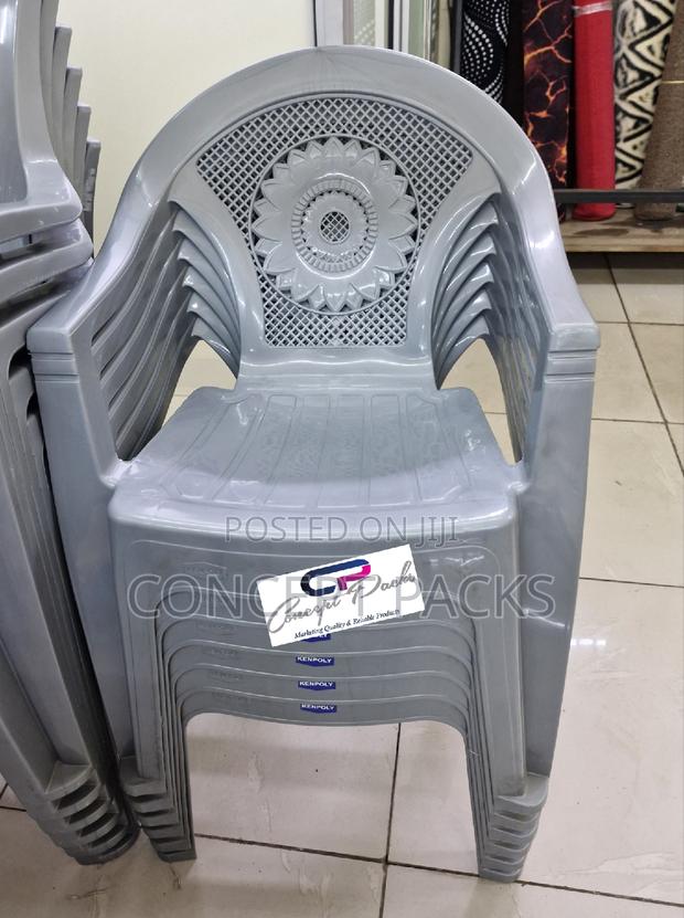 Grey Plastic Chairs With Arms - main view