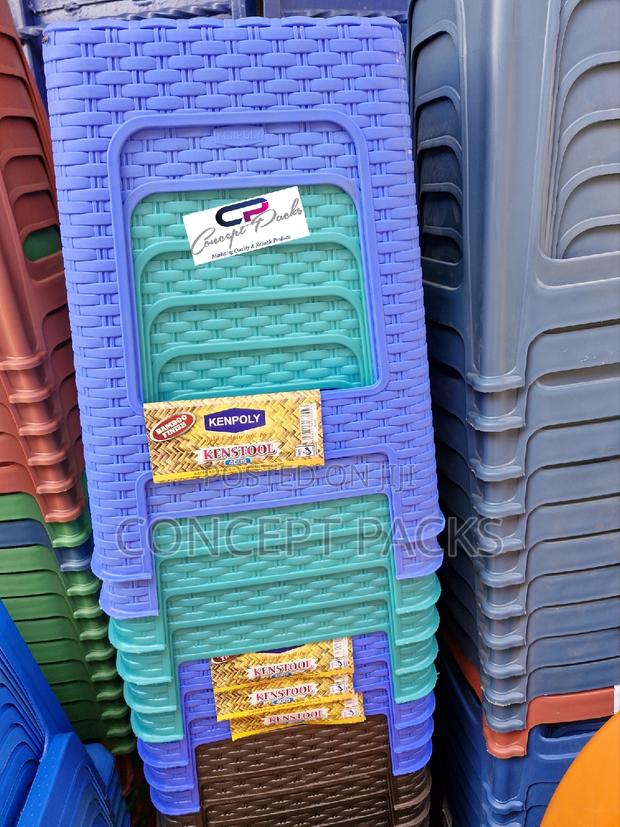 Restaurant Plastic Bamboo Stools. - main view