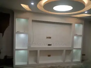 Symmetrical Gypsum TV Stand