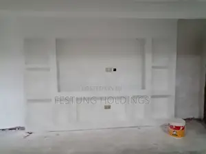 Symmetrical Gypsum TV Stand