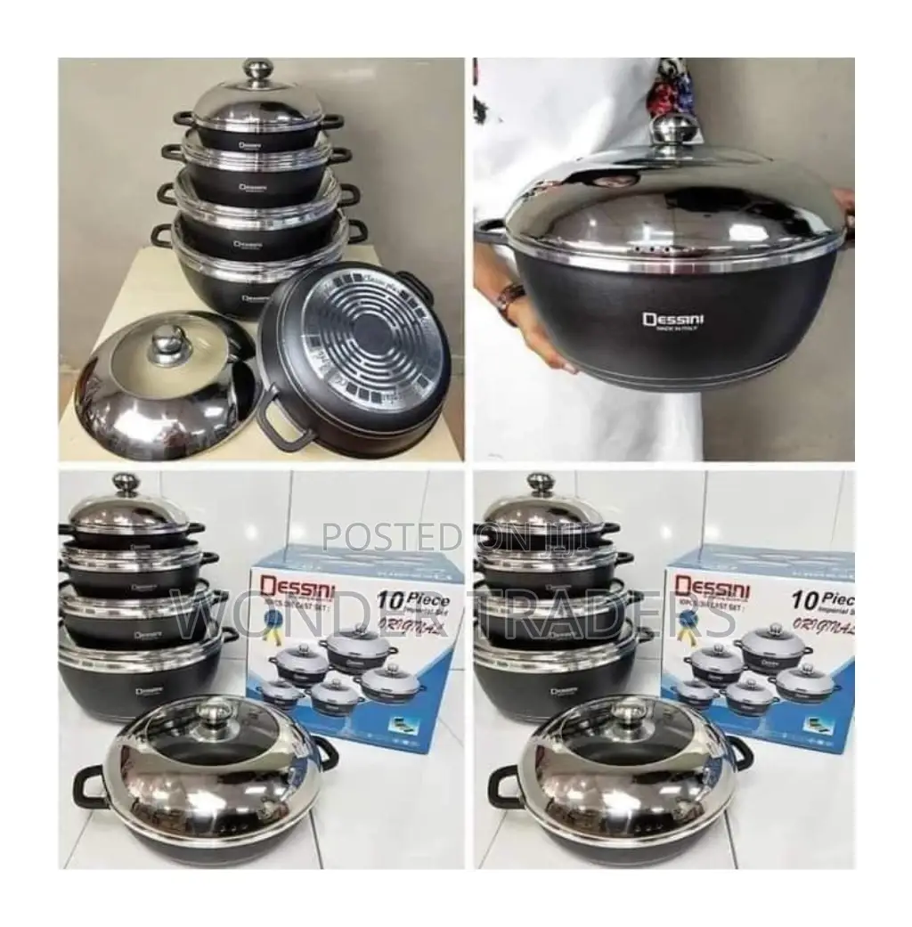 10pcs Dessin Original Black Kitchen Cookware Set Black