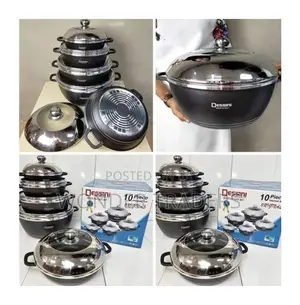 10pcs Dessin Original Black Kitchen Cookware Set Black