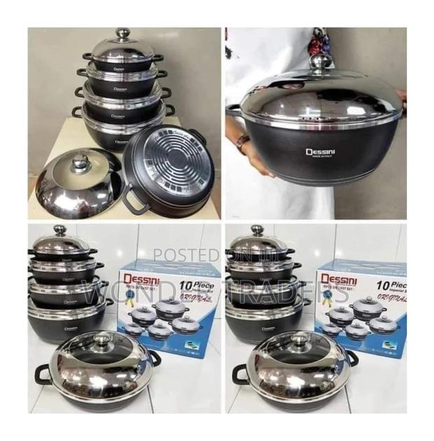 10pcs Dessin Original Black Kitchen Cookware Set Black
