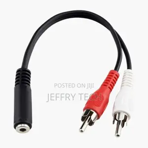 3.5mm Female Stereo Jack to 2 Male RCA Plugs Cable