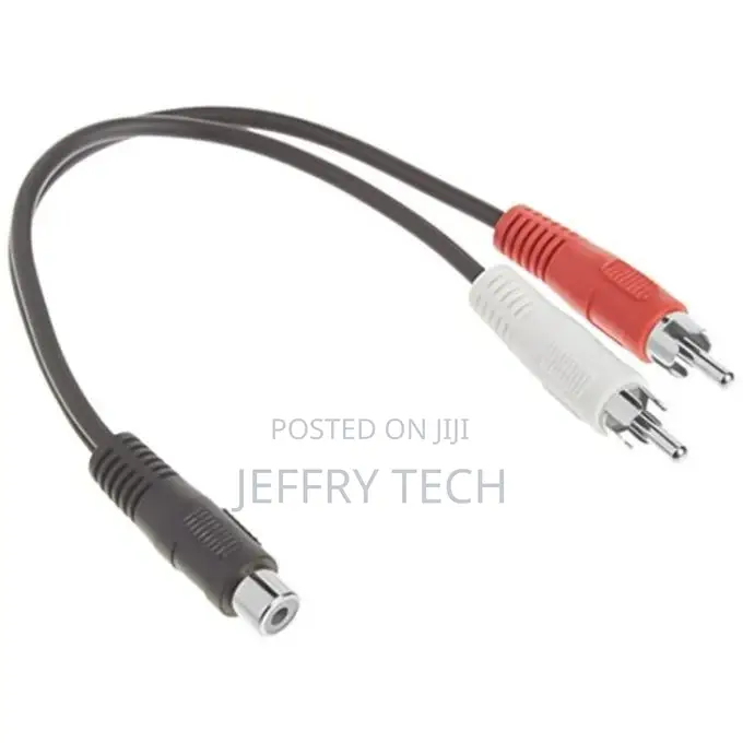 3.5mm Female Stereo Jack to 2 Male RCA Plugs Cable