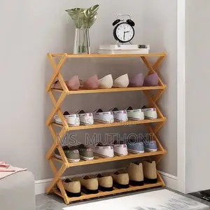 *5tier Foldable Bamboo Shoe Rack Very Strong and Stable