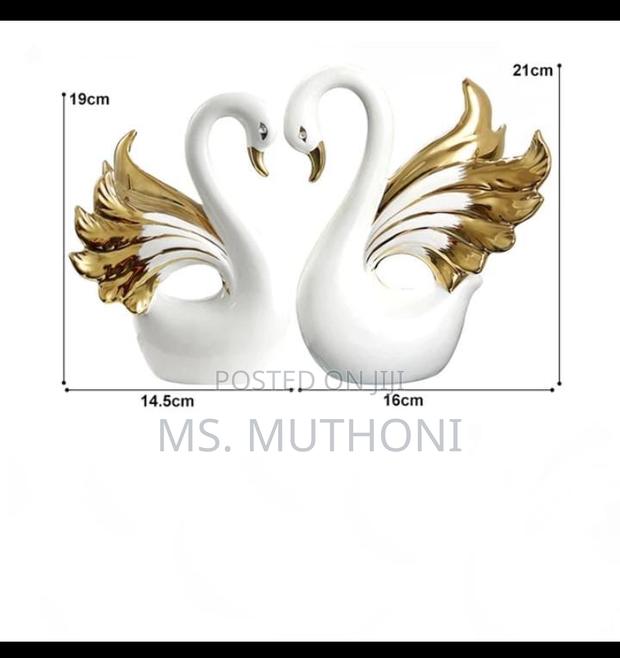 2 Pieces Nordic Ceramic Swan Ornament 2pcs - thumbnail 5