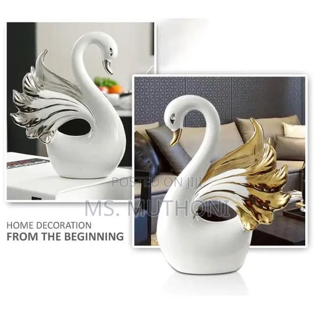 2 Pieces Nordic Ceramic Swan Ornament 2pcs - thumbnail 6