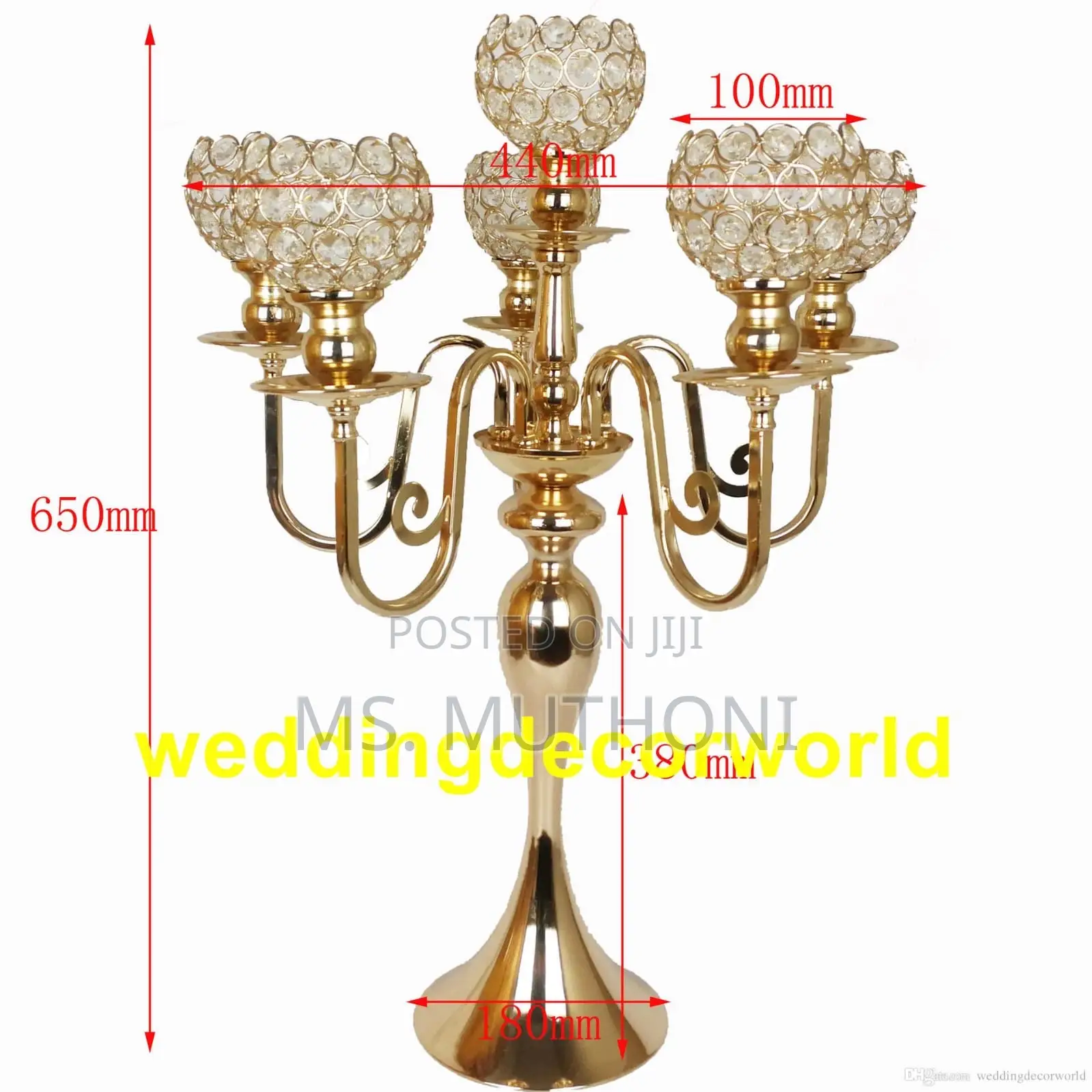 5piece Candle Metal Candlestick 25 Inch Tall