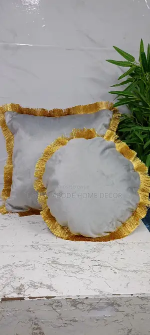 Square Circular Tassled Covers (Grey)