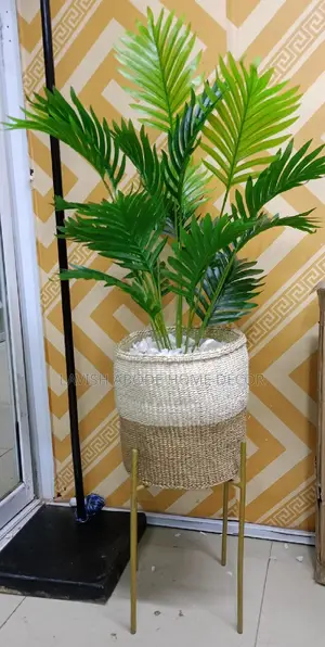Artificial Plant in a Kiondo Basket and Stand