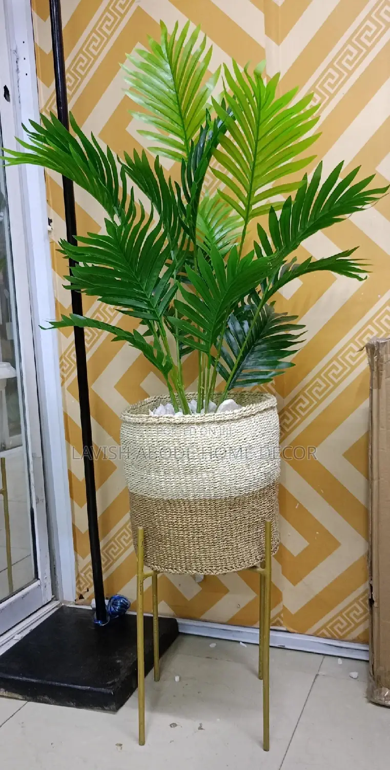 Artificial Plant in a Kiondo Basket and Stand
