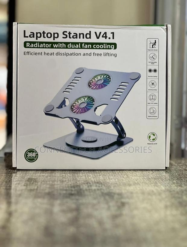 Foldable Laptop Stand Radiator With Dual Cooling Fan - main view