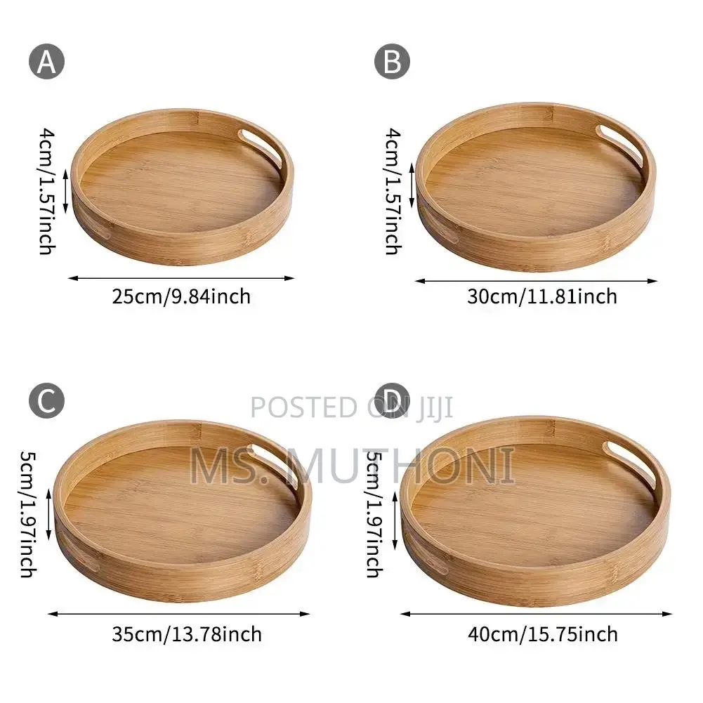 Multifunctional Big Sized 4 in 1 Bamboo Trays