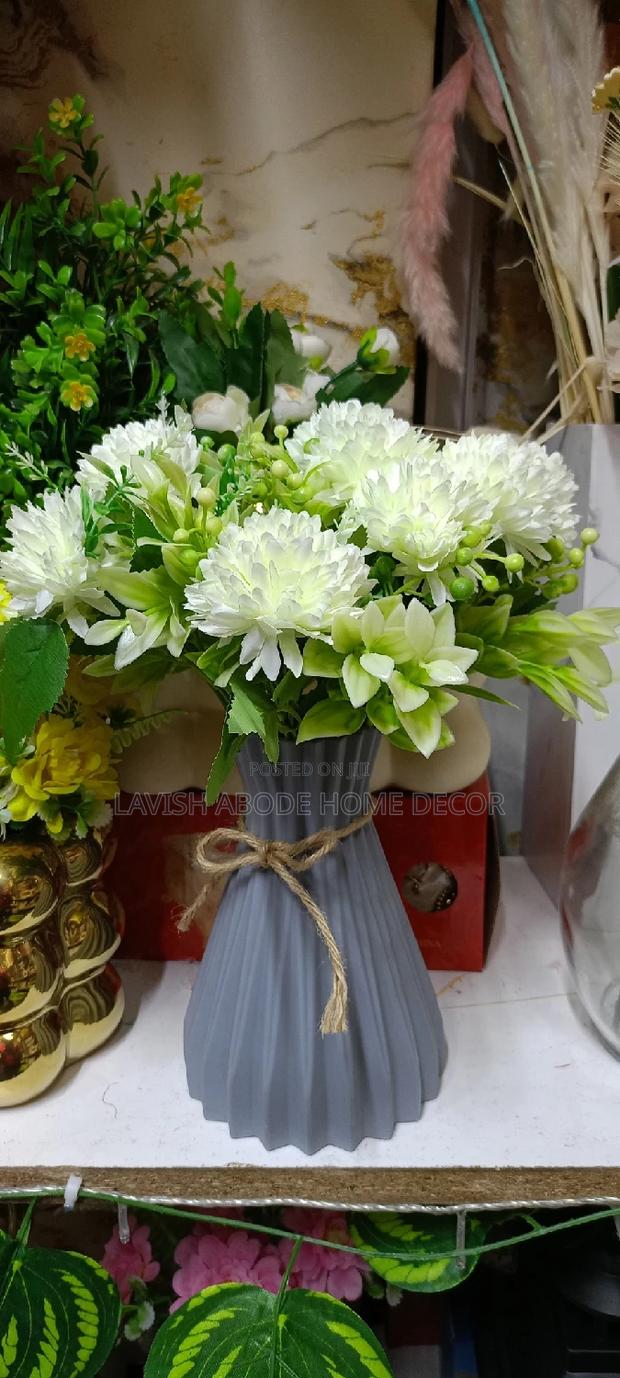 Nordic Grey Vase With Flowers