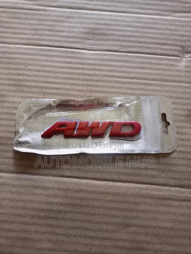 Metallic AWD Sticker Red