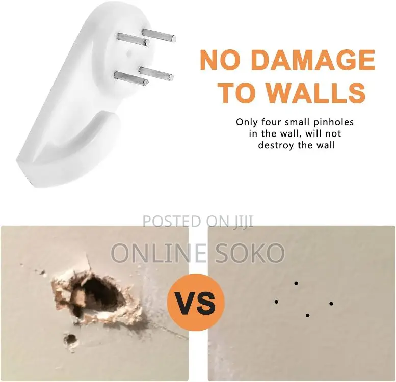 Heavy Duty Plastic Concrete Wall Hooks Hanger – Pack Of 10