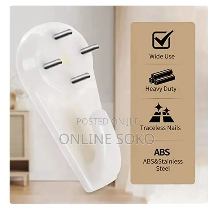 Heavy Duty Plastic Concrete Wall Hooks Hanger – Pack Of 10
