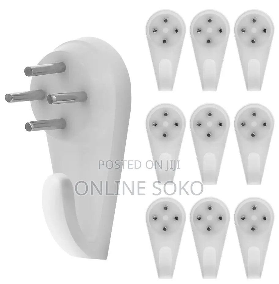 Heavy Duty Plastic Concrete Wall Hooks Hanger – Pack Of 10