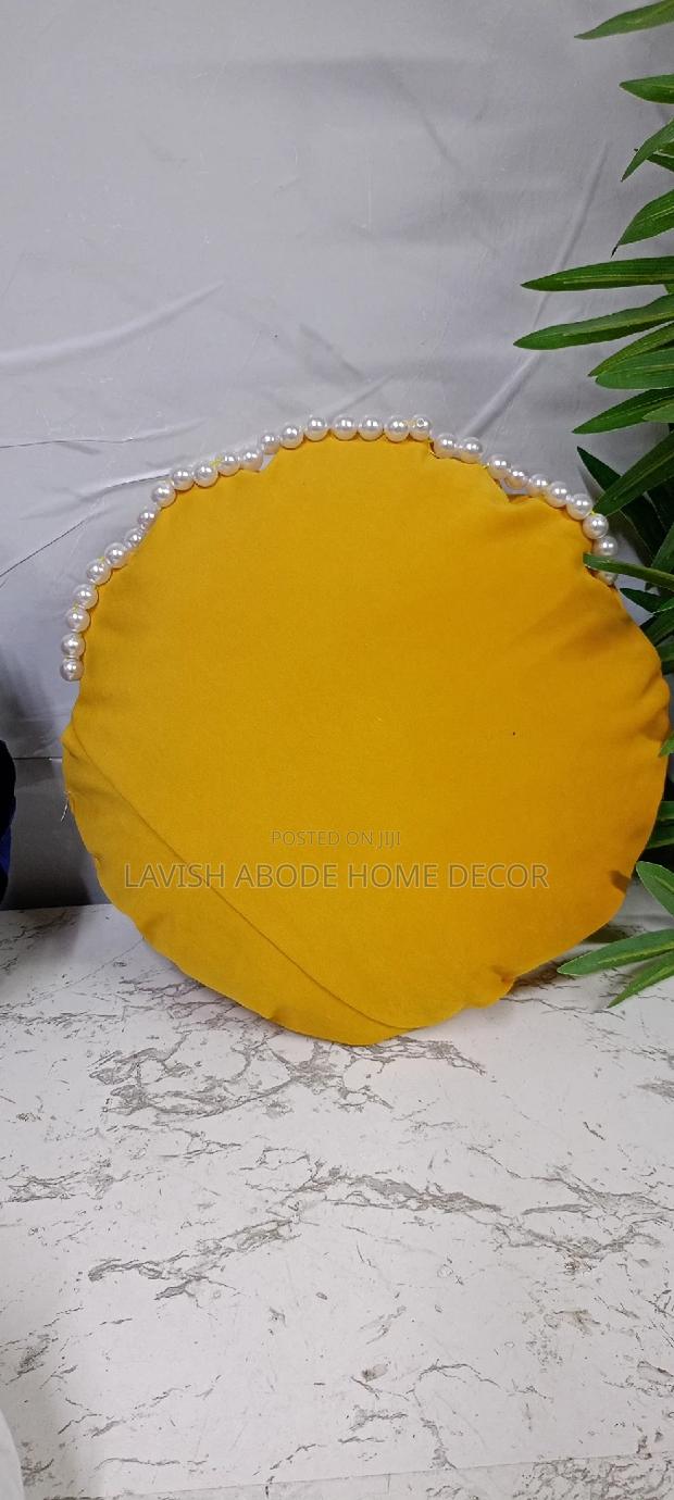 Circular(Mustard) Tassled Cover Beaded - main view
