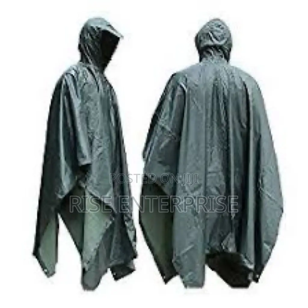 Heavy Duty Long Jungle Green Quality Rain Poncho