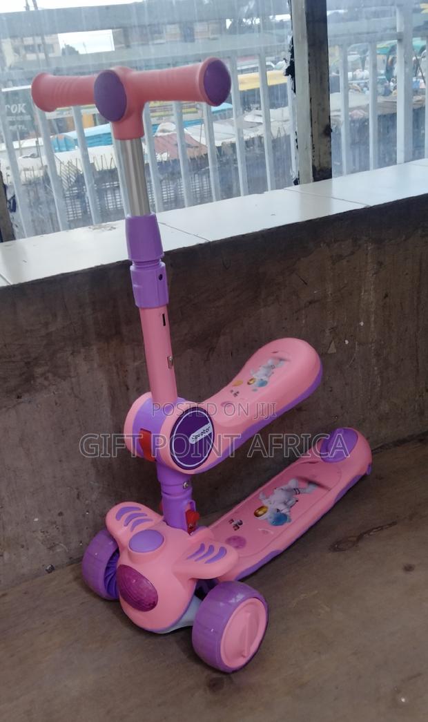 2 in 1 Kids Scooters in Pink - main view