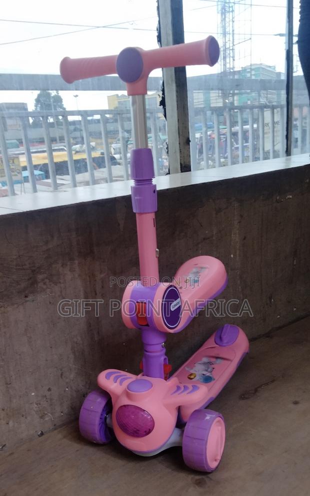 2 in 1 Kids Scooters Pink in Color