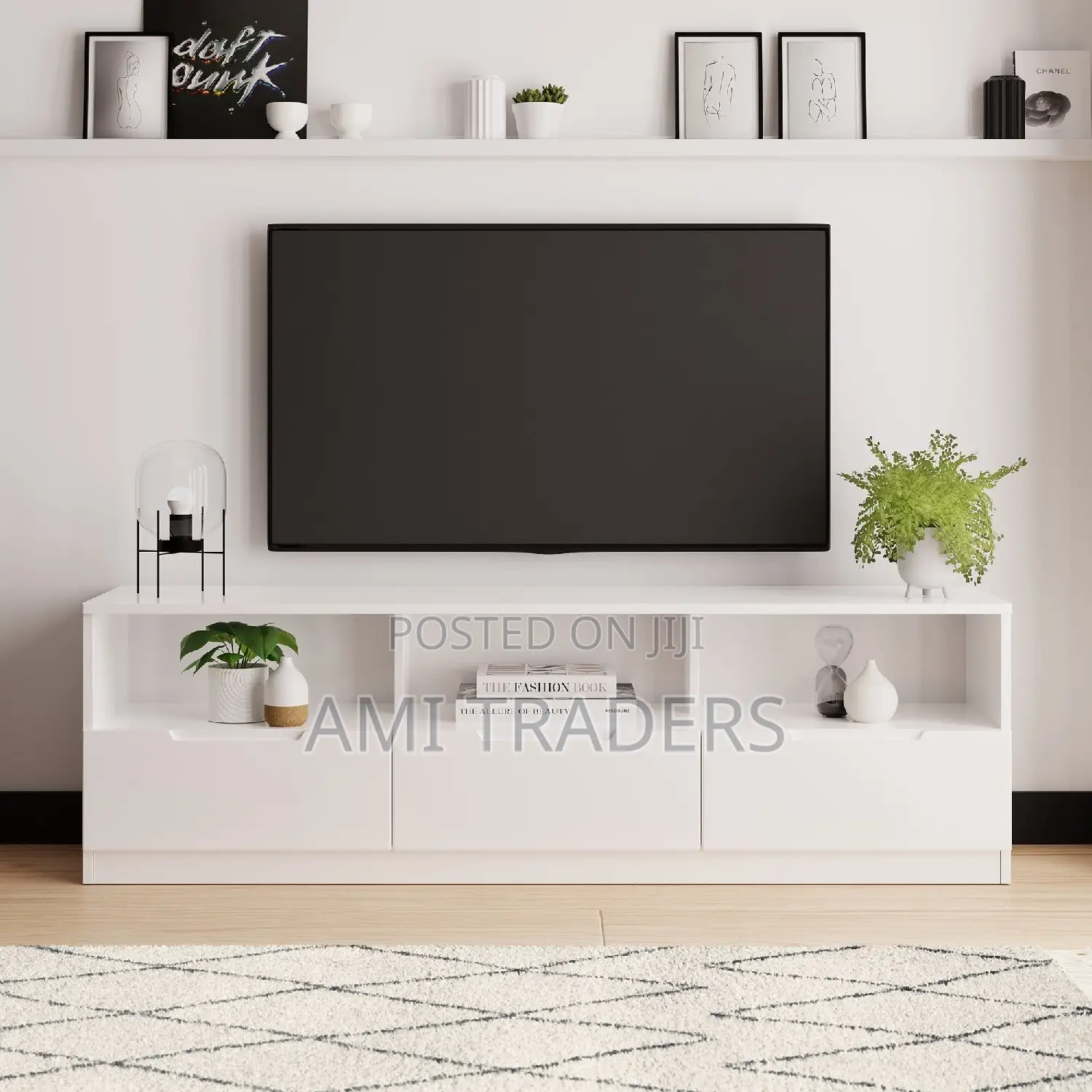 6ft Luxury White Tv Stand