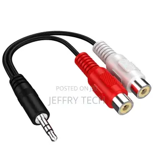 3.5MM Male to 2 RCA Female Jack Stereo Audio Cable Y Adapter