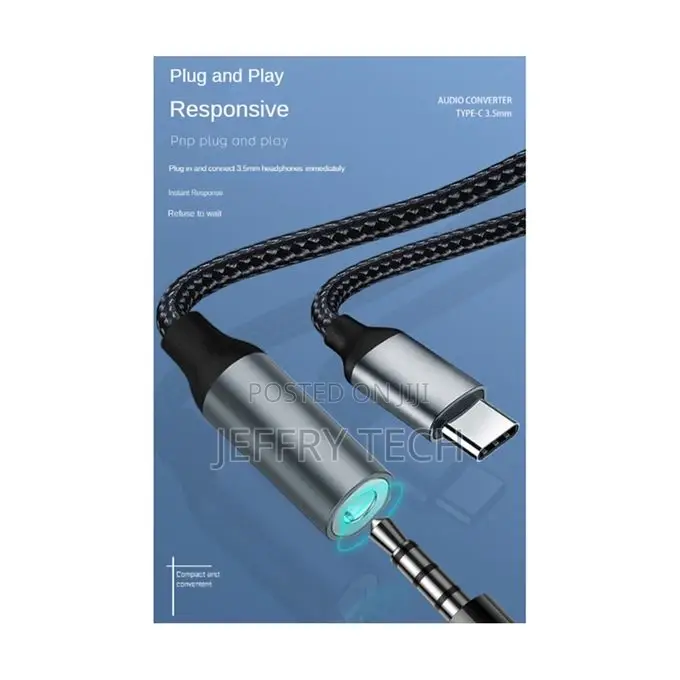 USB Type C to 3.5mm Aux Adapter Type-C 3 5 Jack Audio Cable