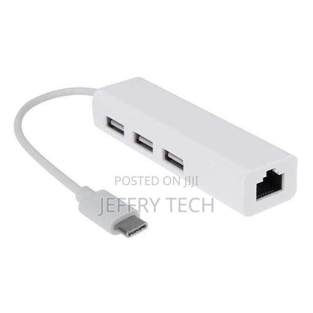 USB-C USB 3.1 Type C to USB RJ45 Ethernet Lan Adapter Hub Ca