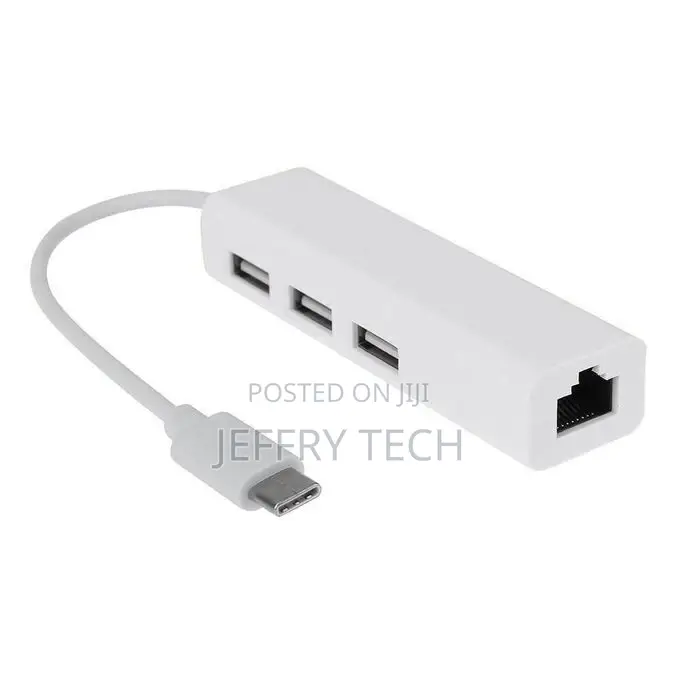 USB-C USB 3.1 Type C to USB RJ45 Ethernet Lan Adapter Hub Ca