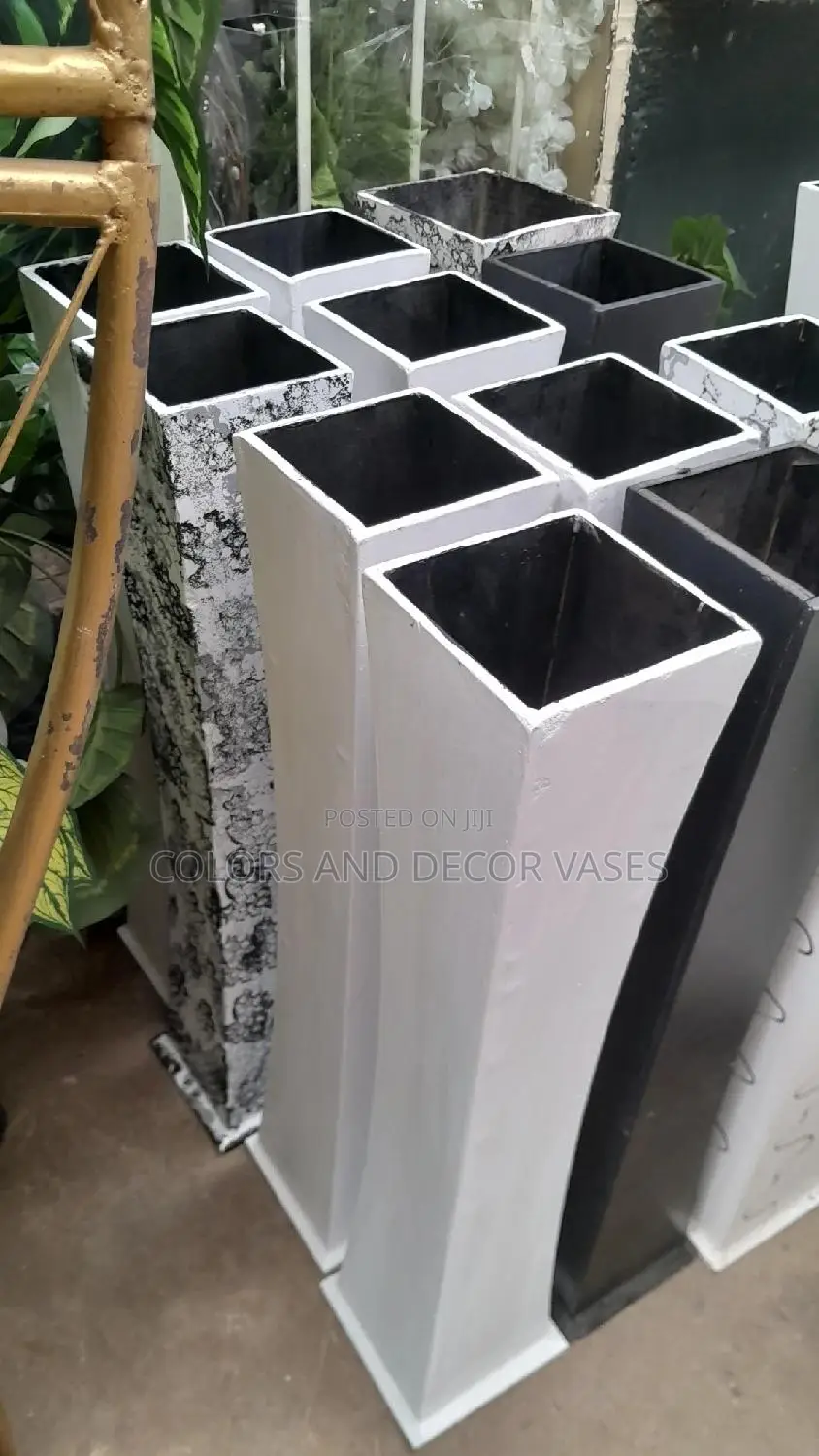 1m Long Wooden Vases