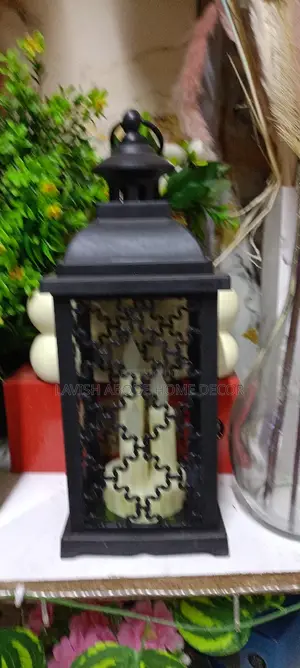 Black Lantern Lamp for Decor and Light